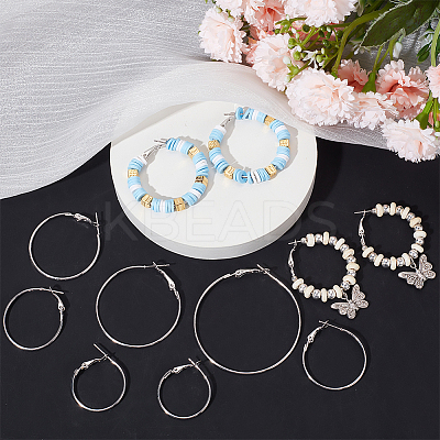 30Pcs 6 Style Brass Hoop Earring Findings FIND-BBC0003-23P-1