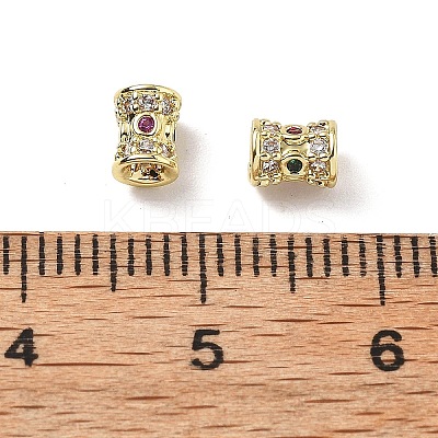 Brass Micro Pave Cubic Zirconia Beads KK-Z114-18G-1