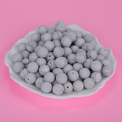 Round Silicone Focal Beads SI-JX0046A-40-1