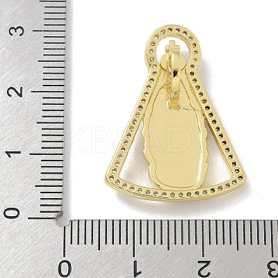 Brass Micro Pave Clear Cubic Zirconia Pendants KK-M300-12G-03-1