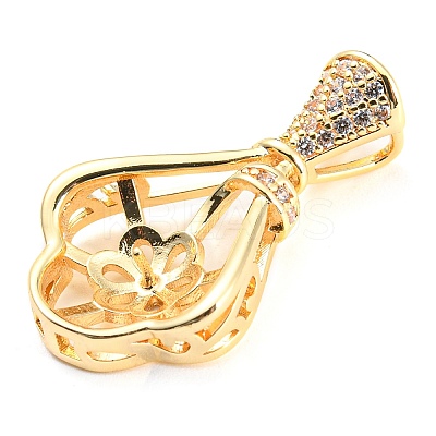 Brass Micro Cubic Zirconia Peg Bail Charms LS-KK-Q794-04D-G-1