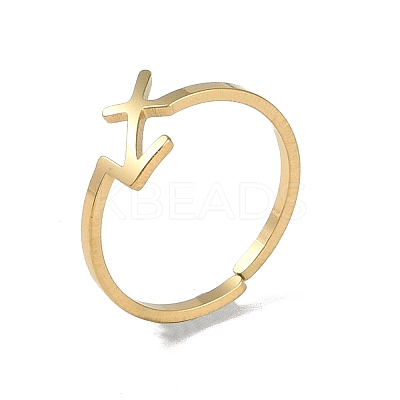 Real 18K Gold Plated 304 Stainless Steel Adjustable Finger Ring RJEW-L115-01G-12-1