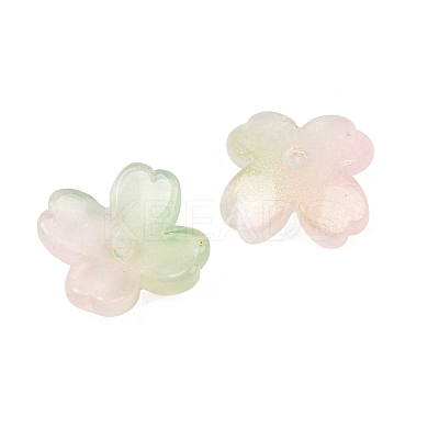 Two Tone Transparent Glass Bead Caps GLAA-Z020-02E-1