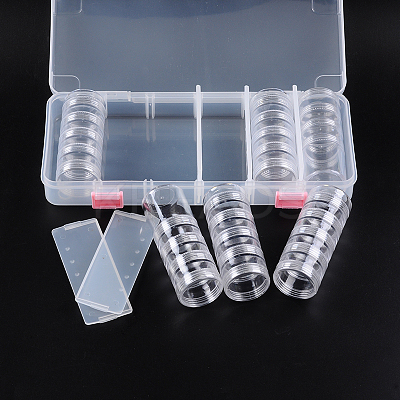 Plastic Bead Storage Containers with Lids and 30PCS Mini Storage Jars C020Y-1