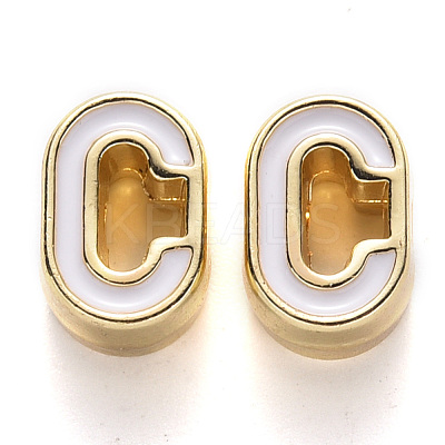Rack Plating Alloy Enamel Beads X-ENAM-S122-033C-NR-1