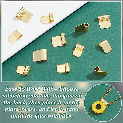 18Pcs 2 Styles Rack Plating Brass Glue-on Flat Pad Bails KK-AR0001-80B-1