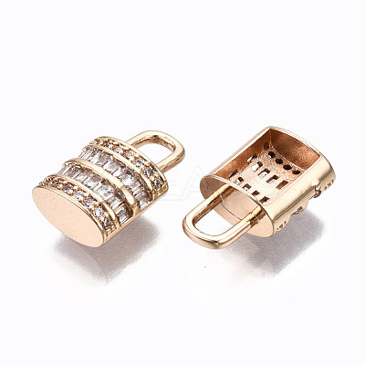 Brass Micro Pave Clear Cubic Zirconia Pendants GLAA-S193-027-1