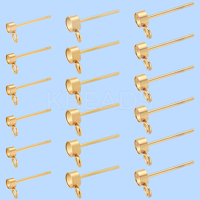 60Pcs 3 Style 304 Stainless Steel Stud Earring Findings STAS-BBC0007-45-1