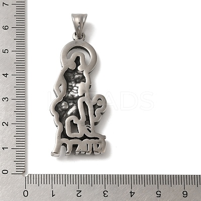 304 Stainless Steel and Glass Rhinestone Pendants STAS-B073-03AS-1