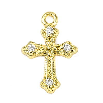 Brass Micro Pave Clear Cubic Zirconia Pendants KK-L238-13G-1