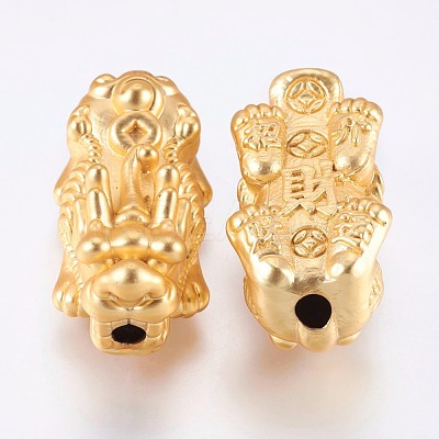 Matted Brass Beads KK-F735-10G-1