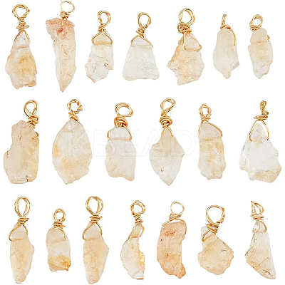 20Pcs Natural Citrine Pendants FIND-DC0001-72-1