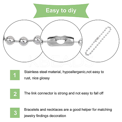 304 Stainless Steel Ball Chain Connectors STAS-UN0013-69G-1