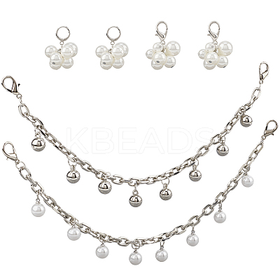 2Pcs 2 Styles Alloy Shoe Decoration Chain AJEW-GF0011-22-1