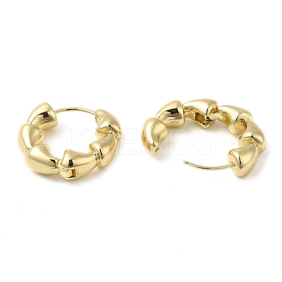Rack Plating Brass Horn Hoop Earrings for Women EJEW-M228-04G-1