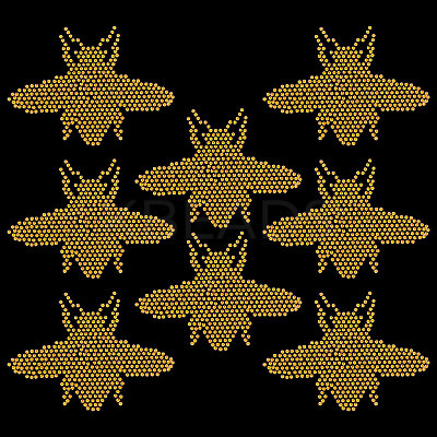 8Pcs Bee Hotfix Rhinestone DIY-CA0006-31-1
