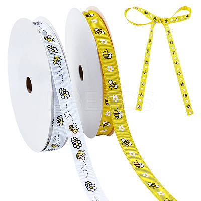 2 Rolls 2 Styless Bees Polyester Ribbon OCOR-CY0004-03-1