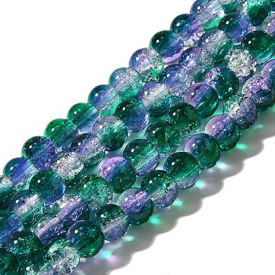 Crackle Glass Beads Strands CCG-C002-6mm-03-1