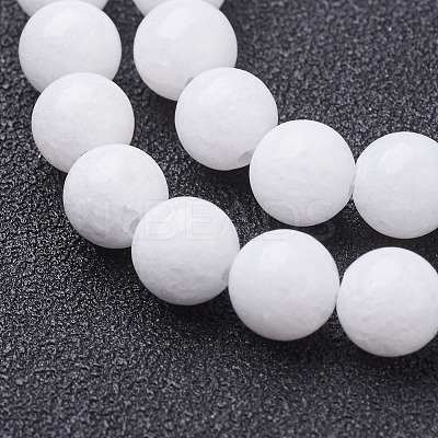 Natural White Jade Beads Strands GSR6mmC067-1