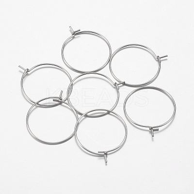 316 Surgical Stainless Steel Hoop Earrings Findings LS-STAS-I097-050E-1