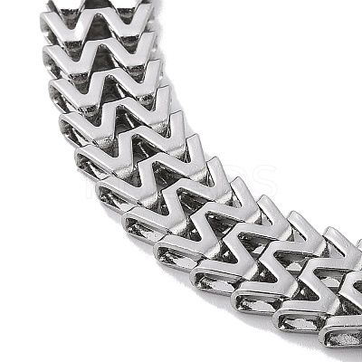 Non-Tarnish 304 Stainless Steel Mesh Chain Necklaces NJEW-Q340-01P-1
