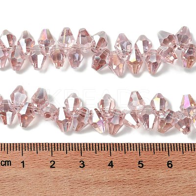Transparent Electroplate Glass Beads Strands GLAA-K064-06A-AB03-1