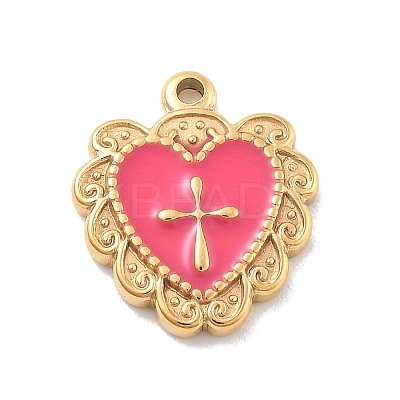 304 Stainless Steel Enamel Pendants STAS-M092-12G-03-1