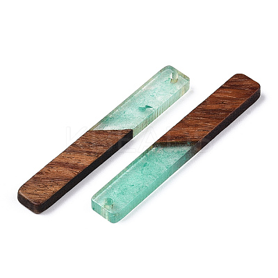 Transparent Resin & Walnut Wood Big Pendants RESI-ZX017-25-1