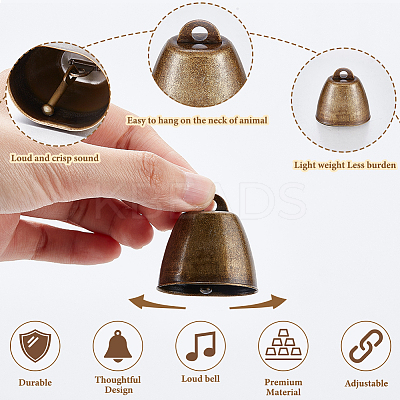 Tibetan Style Iron Bell Pendants FIND-WH0034-22AB-1