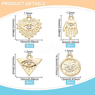 32Pcs 4 Style Alloy Charms FIND-BC0002-21-1