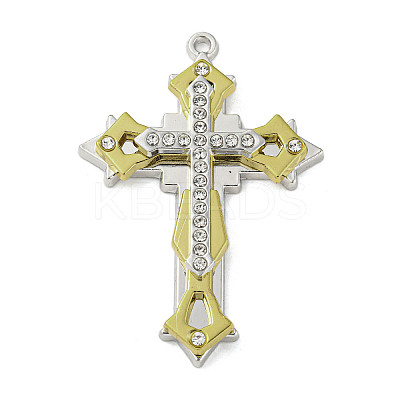 Two Tone Alloy with Rhinestone Pendants PALLOY-M218-13G-1
