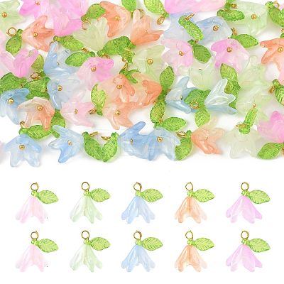 50Pcs Transparent Acrylic Pendants PALLOY-FS00043-01-1