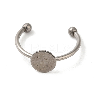 Tarnish Resistant 304 Stainless Steel Pad Ring Settings STAS-H217-01P-02-1