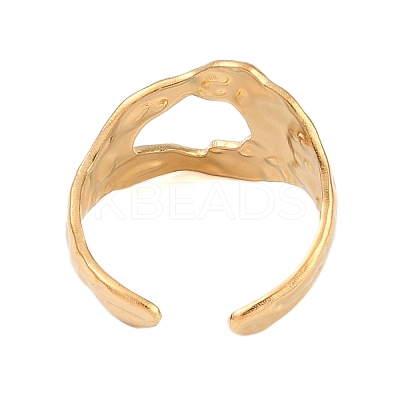 304 Stainless Steel Textured Open Cuff Rings LS-RJEW-C095-08A-G-1