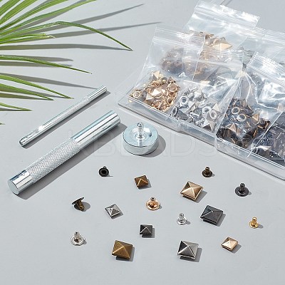 Brass with Iron Flat Square Rivets FIND-WR0011-68-1