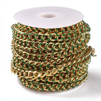 Golden Brass Enamel Curb Chain CHC-H103-07D-G-1