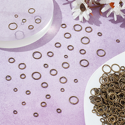 300Pcs 6 Styles Brass Open Jump Rings KK-LP0001-37-1