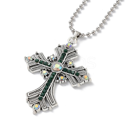 Cross Rhinestone Pendant Necklaces FK0815-8-1