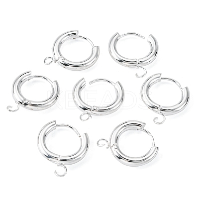 201 Stainless Steel Huggie Hoop Earring Findings STAS-P283-01C-S-1