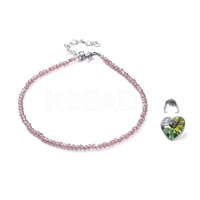 Electroplate Glass Beads Anklets AJEW-AN00279-02-1