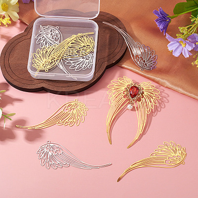 8Pcs 2 Colors Brass Filigree Big Pendants KKC-TA0001-07-1