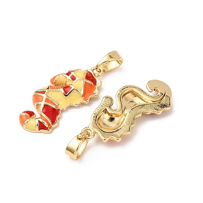 Sea Animals Brass Enamel Pendants KK-F917-01B-01-1