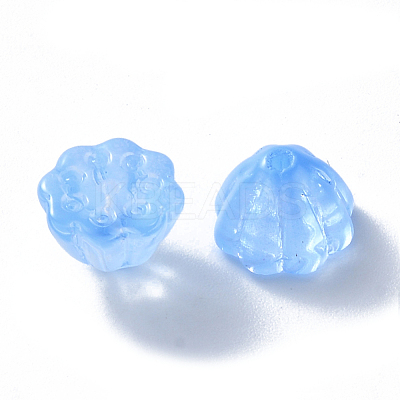 Transparent Baking Paint Glass Beads X-DGLA-T002-08E-1