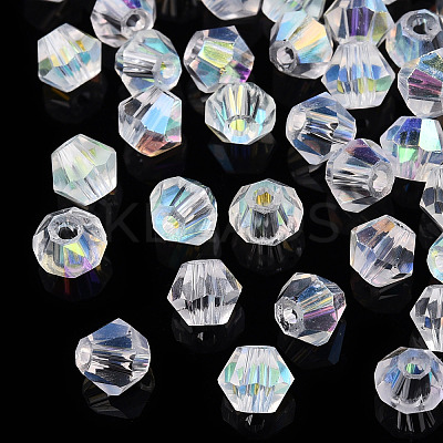 Electroplate Transparent Glass Beads GLAA-YWC0001-02A-1