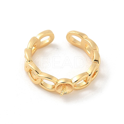 Brass Cup Peg Open Cuff Ring Settings KK-G518-02G-03-1