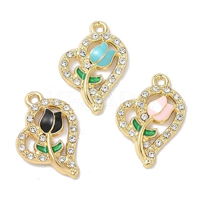 Alloy Enamel & Rhinestone Pendants FIND-C074-20KCG-1