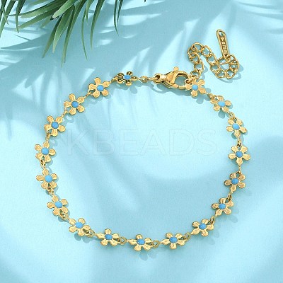 Bohemia Style 304 Stainless Steel Link Bracelets for Women BJEW-Z091-01G-1
