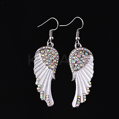 Rhinestone Wings Dangle Earrings WI-PW0001-056A-1