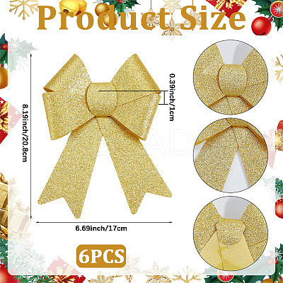 Christmas PVC Glitter Bowknot AJEW-SP0003-72A-02-1
