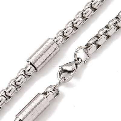 Non-Tarnish 304 Stainless Steel Box Chain Necklaces NJEW-R266-09C-P-1